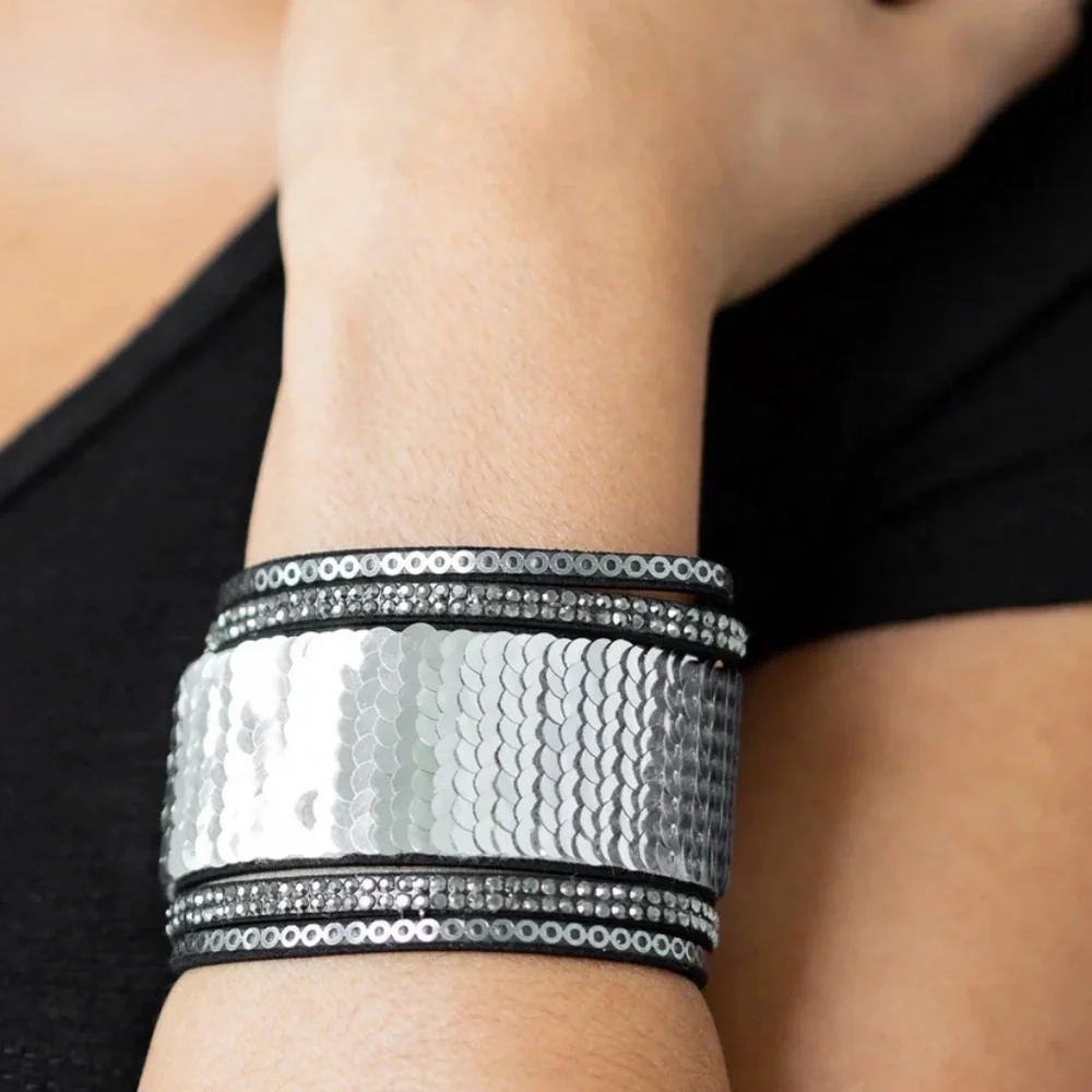 Silver Sequin Wearable Bracelet